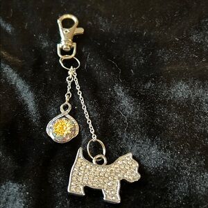 Crystal Dog Keychain with Gold Accents